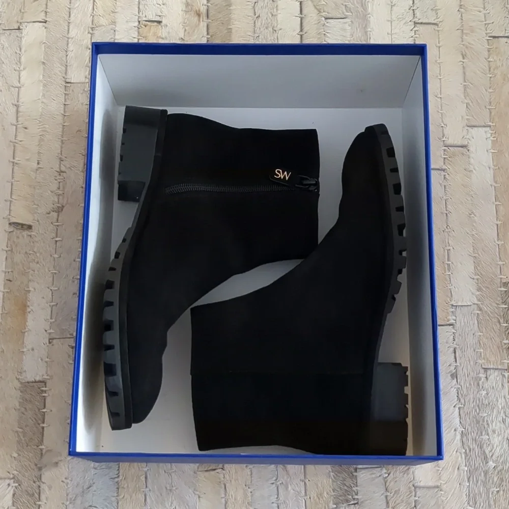 Stuart Weitzman Maelie Black Sport Suede Boots - Picture 9 of 10